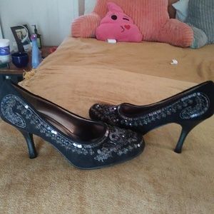 Anne michelle heels beaded embroidery